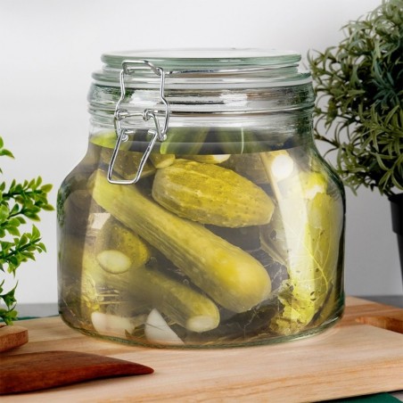 Klambriga kaanega klaasist purk IRMA 1,85 l