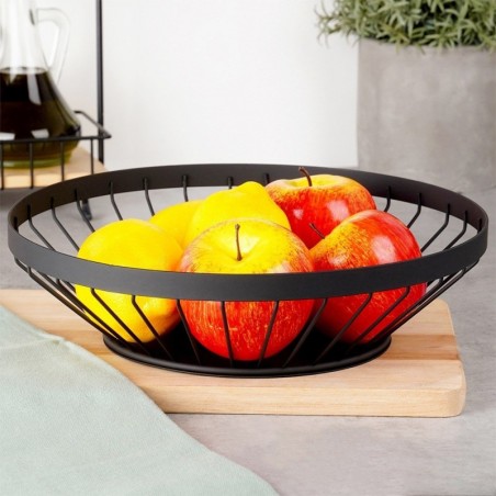 Puuviljakorv metallist must MISTY 28 cm