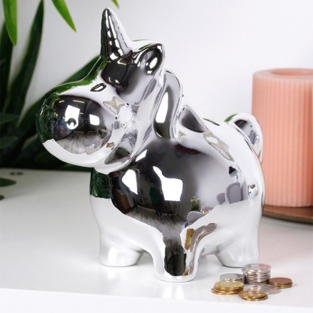 Keraamiline hoiukassa, hõbedane, peegel, 18x10,5 cm