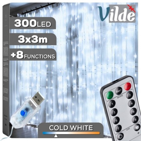 Valguskardin puldiga 300 LED 3 m