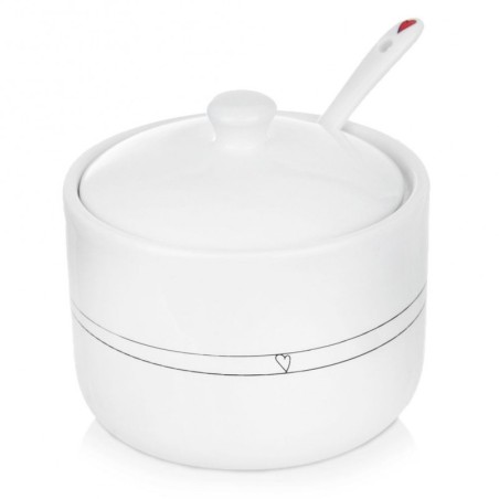 Suhkrutoos lusikaga keraamiline valge SÜDA... | FreshDesign.ee