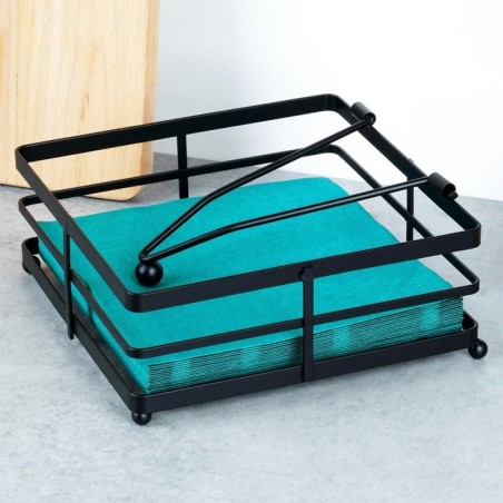 Salvrätikuhoidja metallist must MISTY 18x18 cm