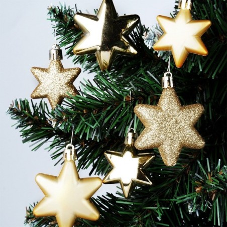 Purunematud jõulukaunistused tähed kuldsed 6/5 cm 16 tk.