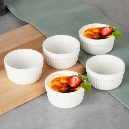 Valged portselanist küpsetusnõud 7 cm, 5 tk.