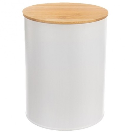 Toidunõu metallvalge bambusest kaanega WHITELINE 2,3 l