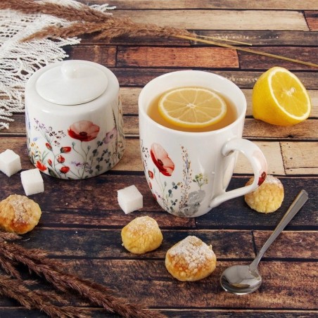 MAKI valge portselanist suhkrukauss, 320 ml