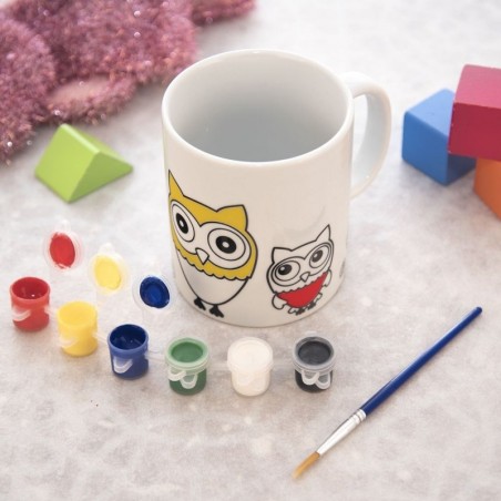 Maalitops värvidega, portselan, öökull, 330 ml