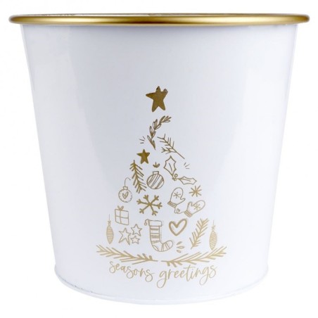 Metallist lillepoti kate, valge, 20,5x18 cm | FreshDesign.ee