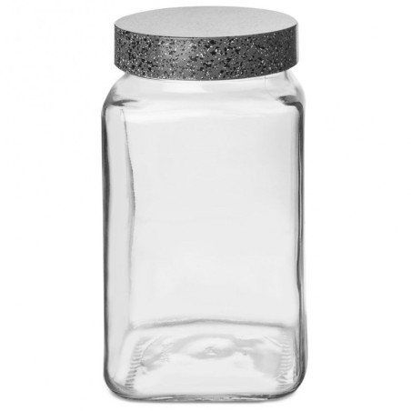 Klaasist säilituspurk keeratava korgiga, kandiline, 2 l