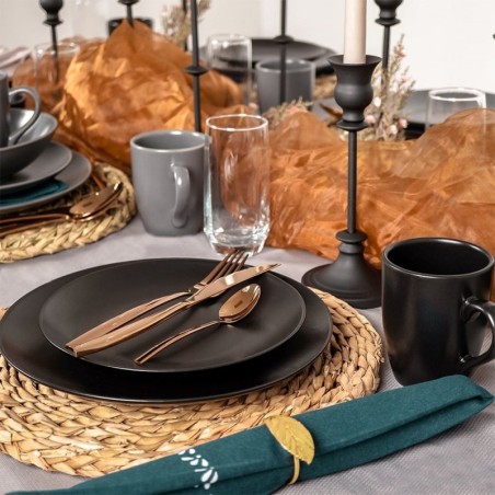 Õhtusöögitaldrik keraamiline must ALFA 27,5 cm