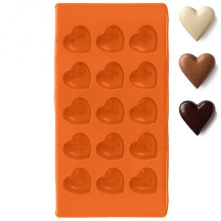 Oranž silikoonist pralineevorm süda | FreshDesign.ee