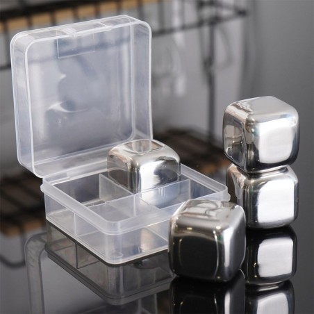 Korduvkasutatavad terasest jääkuubikud 4 tk.