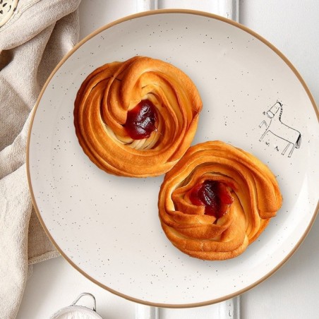 Beež keraamiline magustoidutaldrik 20 cm