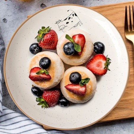 Beež keraamiline magustoidutaldrik 20 cm