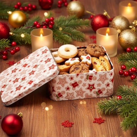 Metallist jõuluküpsise konteiner, 15x15x6,5 cm