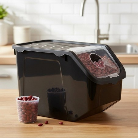 Must kaanega köögivilja- ja puuviljamahuti 12 liitrit