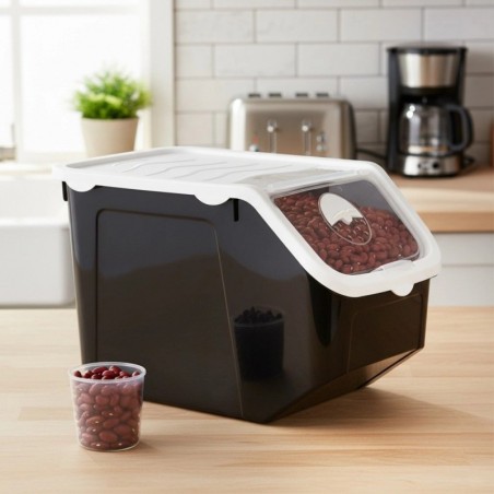 Must kaanega köögivilja- ja puuviljamahuti 12 liitrit