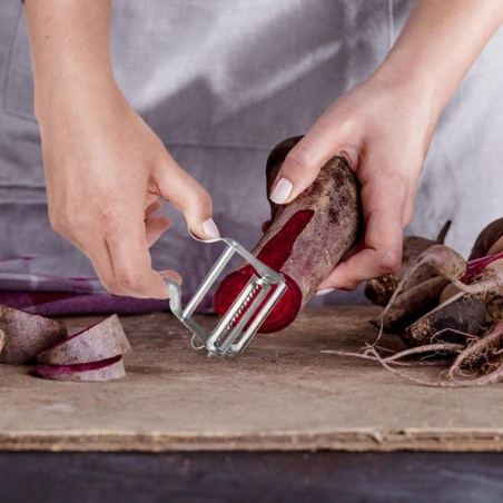 Köögivilja- ja puuviljakoorija, topelt, teras, 11,5 cm