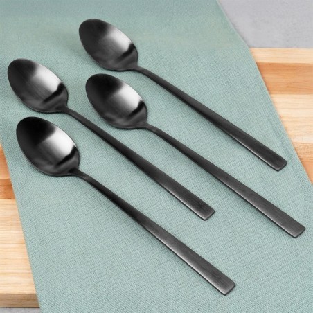 Kokteililusikad, must, teras, 4 tk.