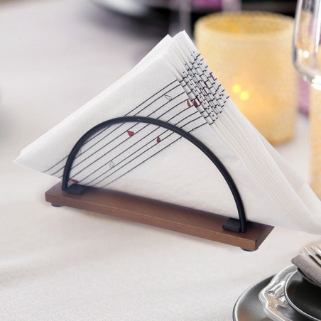 Puidust metallist salvrätikuhoidja must RADKA 16x5x8 cm