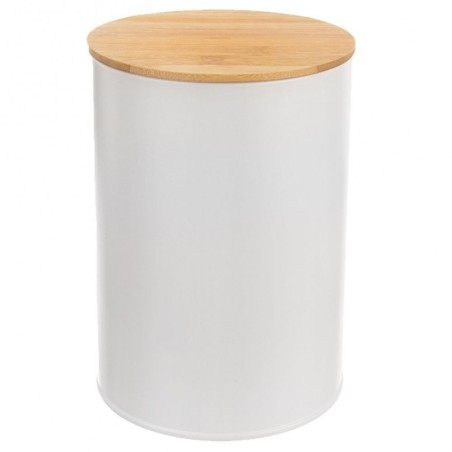 Toidunõu metallvalge bambusest kaanega WHITELINE 800 ml