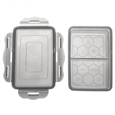 Toidunõu kaane ja tihendiga, jagatud, hall HALL 500 ml