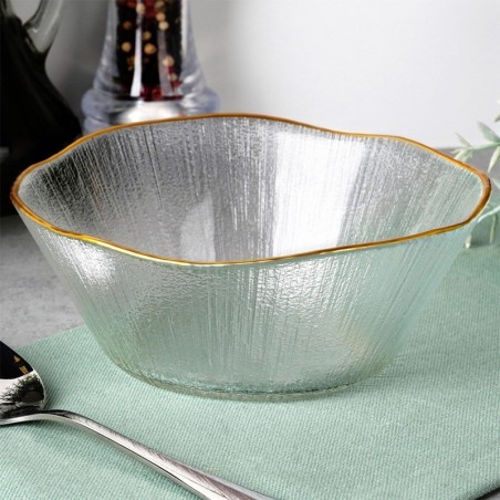 Kuldne klaaskauss 15 cm, 500 ml