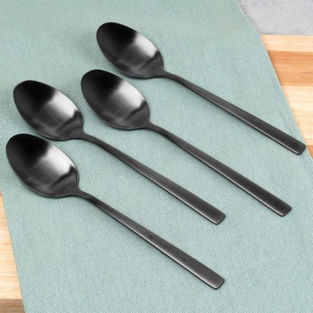 Mustast terasest teelusikad 4 tk.