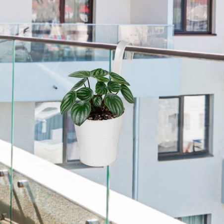 Metallist rõdu lillepott valge 13,5 cm