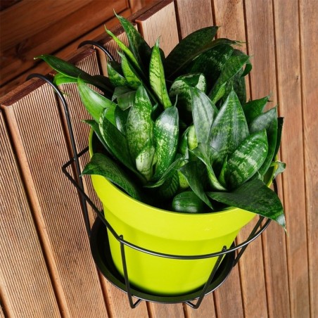 Rõdu lillepotihoidja metallist must