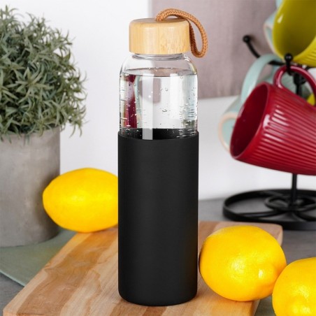 Klaasist veepudel silikoon ümbrisega 500 ml