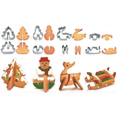 Piparkoogivormid terasest Christmas 3D 8 tk. | FreshDesign.ee