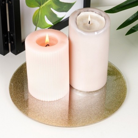 Dekoratiivsete küünlakompositsioonide alus, peegelklaas, glitter, 20 cm