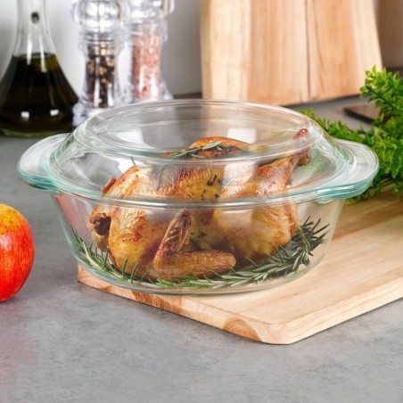 Kuumakindel klaasnõu kaanega 2 liitrit +750 ml