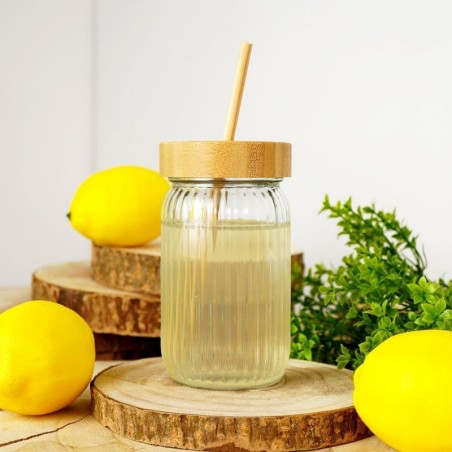 Klaasist joogipurk korgi ja kõrrega 500 ml