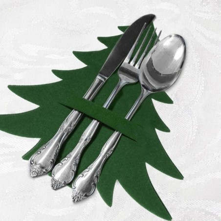 Söögiriistade kate roheline jõulupuu 4 tk.