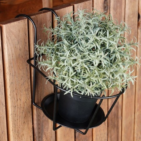 Rõdu lillepotihoidja metallist must