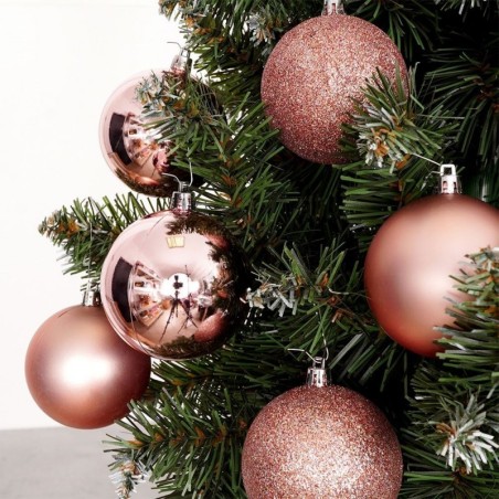 Jõulupuu ehted, roosad, purunemiskindlad, 7 cm, 6 tk.