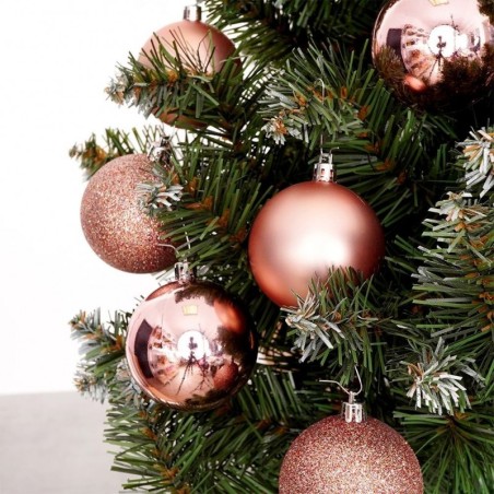 Jõulupuu ehted, roosad, purunemiskindlad, 6 cm, 9 tk.