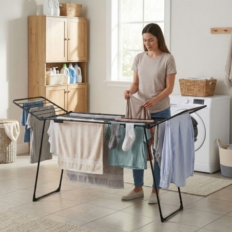 Riidekuivatusrest pikendatav teleskoop, 27 meetrit kokkupandav must