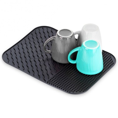 Silikoonist nõudekuivatusmatt, must, 34x26,5 cm | FreshDesign.ee