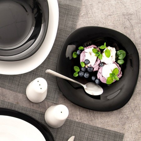 Magustoidutaldrik klaas must LUNA 20,5x20,5x1,8 cm