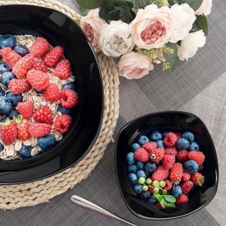 Mustast klaasist kauss LUNA 15 cm, 450 ml