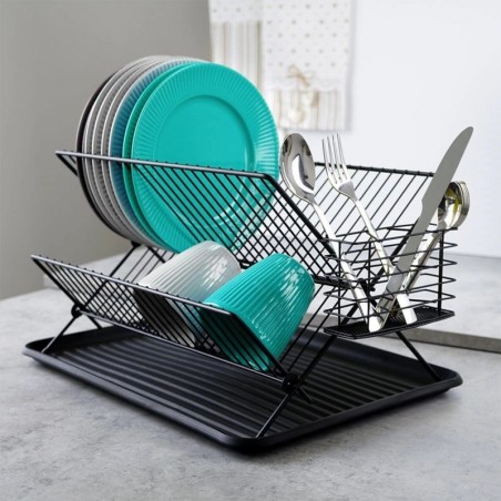 Nõudekuivatusrest, must, 45x32x25,5 cm