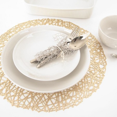 Lauamatt kummist kuldne ümmargune 39 cm