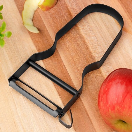 Köögivilja- ja puuviljakoorija, teras, must, 11,5 cm