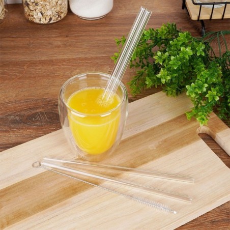 Joogikõrred puhastusharjaga, klaas, 20 cm, 4 tk.