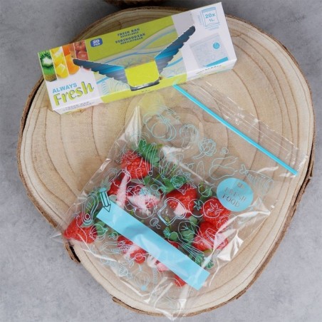 Kinnitatavad kotid toidule 1 l 20 tk.