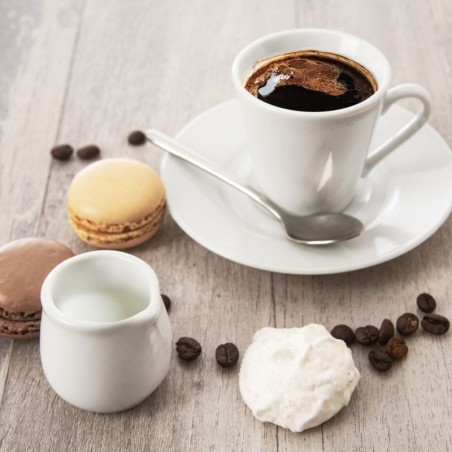 Valge portselanist piimakann MONA 5x4,5 cm, 40 ml