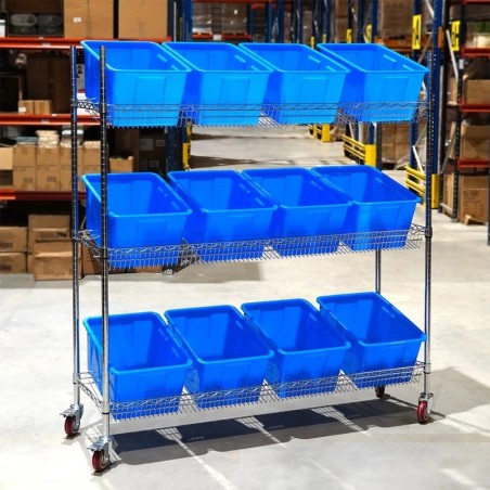 Ratastel laokäru 3-tasandiliste konteineritega